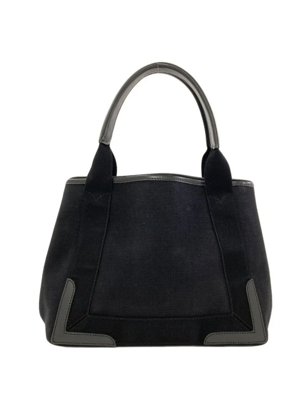 Balenciaga Navy Cabas Handbag Canvas Leather